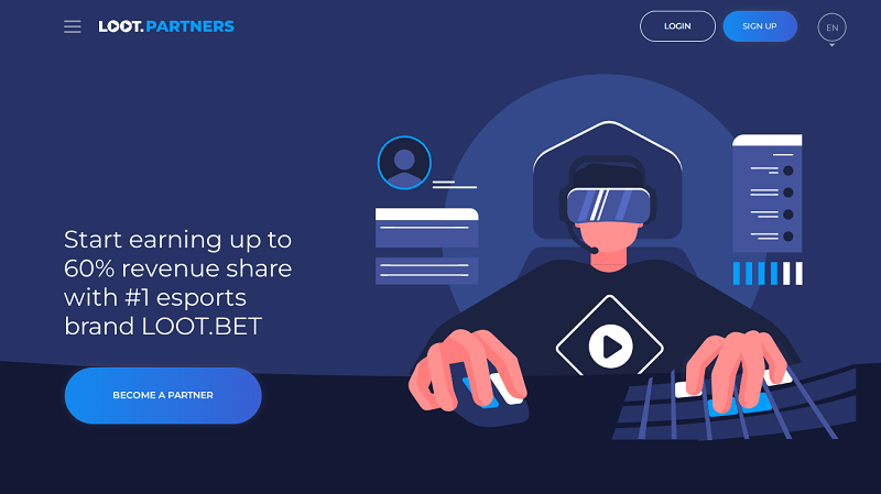 Loot Partners website & screenshot with commission plans