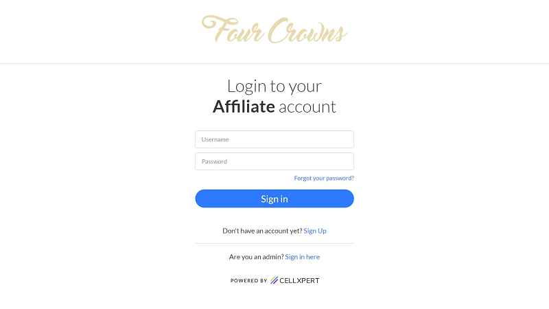 4 Crowns Casino Affiliates website & screenshot