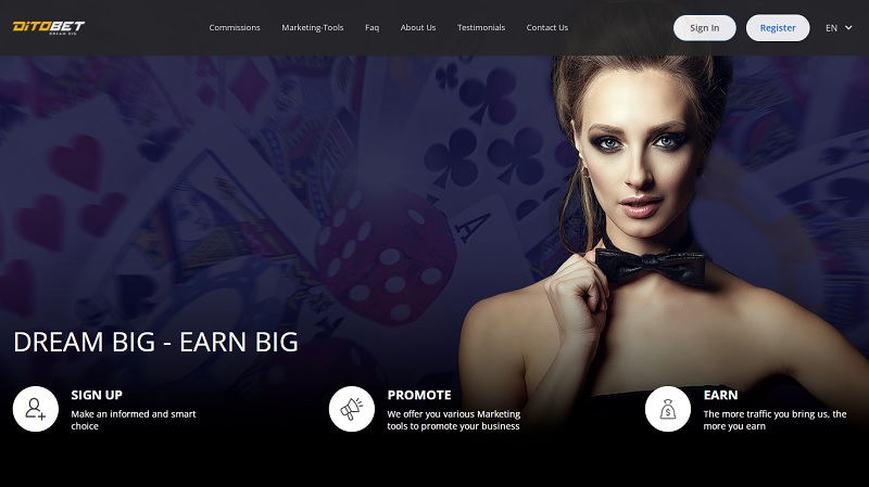 DitoBet Affiliates website & screenshot