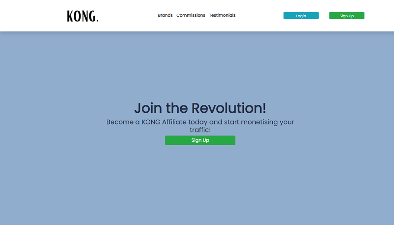 Kong Affiliates website & screenshot with commission plans