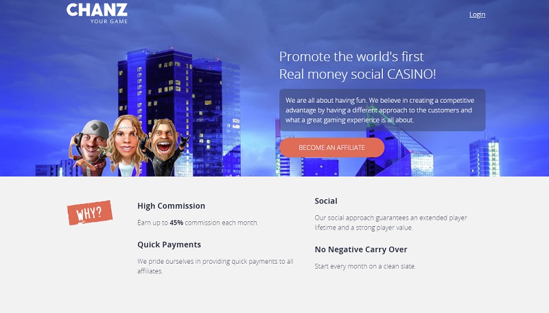 Chanz Affiliates website & screenshot