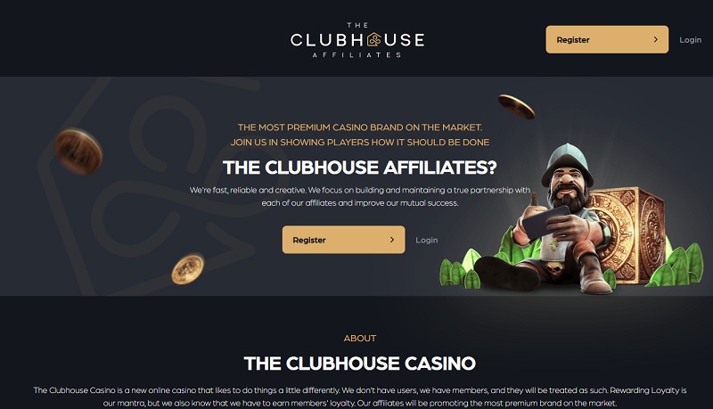 The Club House Affiliates website & screenshot