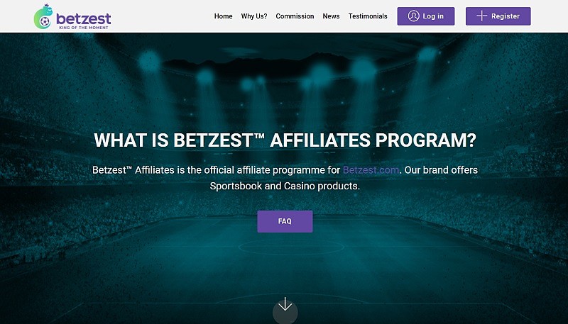 Betzest Affiliates website & screenshot with commission plans