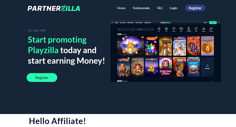 PartnerZilla website & screenshot