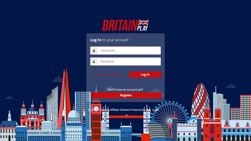 Britain Play Affiliates website & screenshot with commission plans