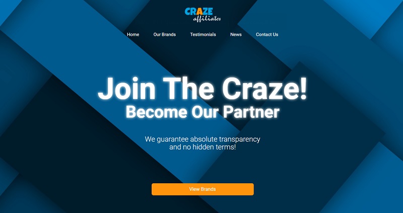 Craze Affiliates website & screenshot with commission plans