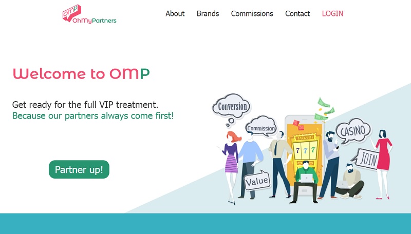 Oh My Partners website & screenshot with commission plans