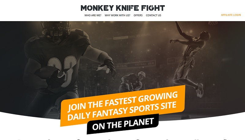 Monkey Knife Fight Affiliates website & screenshot with commission plans