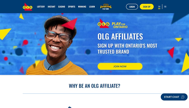 OLG Affiliates website & screenshot