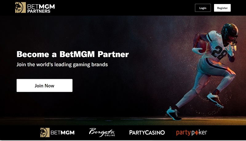BetMGM Partners website & screenshot with commission plans