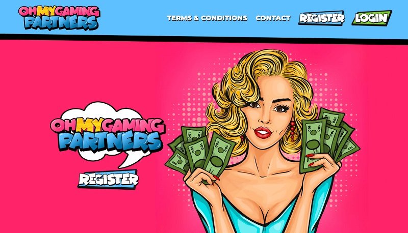 Oh My Gaming Partners website & screenshot with commission plans