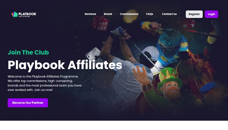 Playbook Affiliates website & screenshot with commission plans
