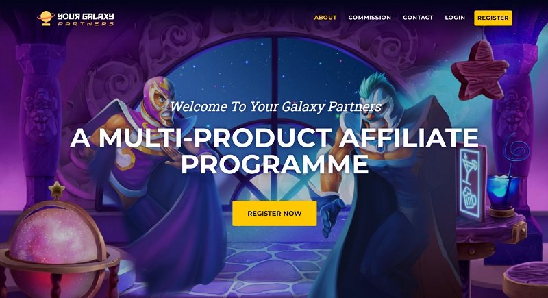 Your Galaxy Partners website & screenshot with commission plans