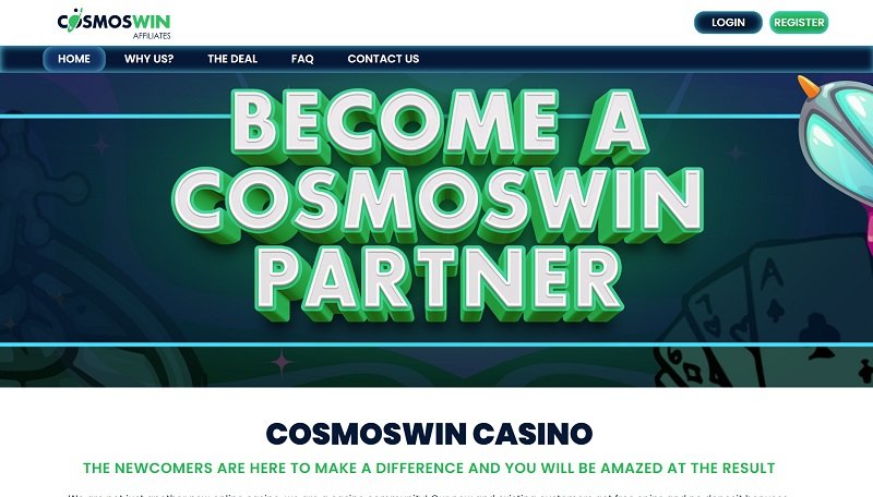 Cosmowin Affiliates website & screenshot