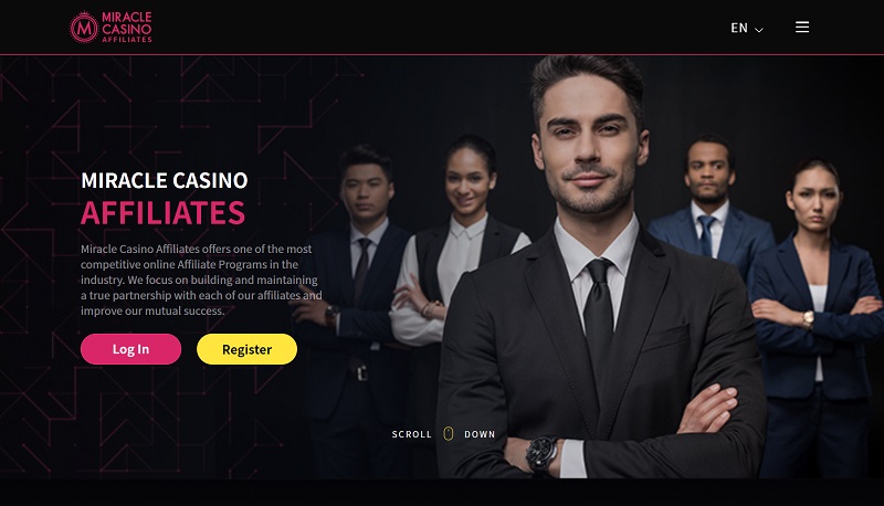 Miracle Casino Affiliates website & screenshot