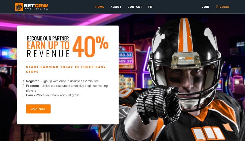 BetGRW Partners website & screenshot with commission plans