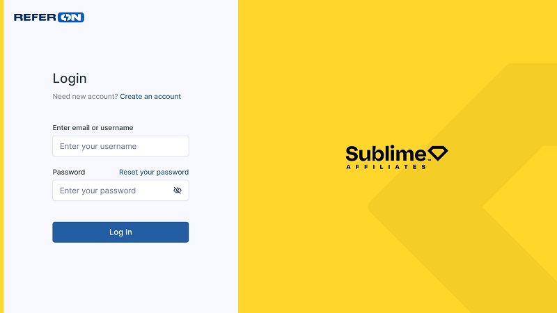 Sublime Affiliates website & screenshot with commission plans