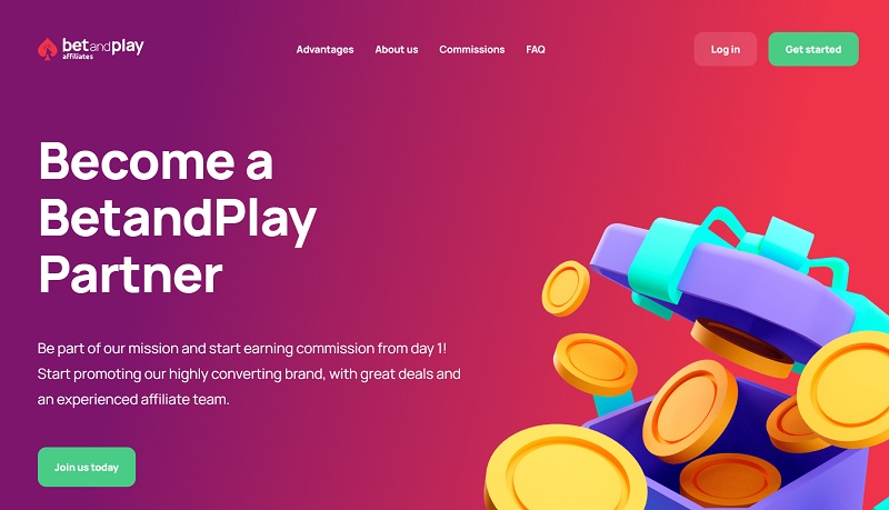 BetandPlay Affiliates website & screenshot with commission plans