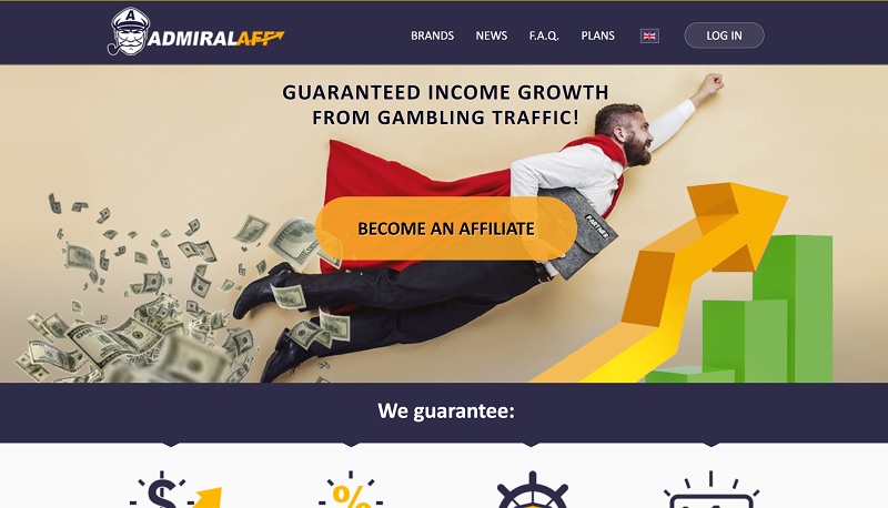 AdmiralAFF website & screenshot with commission plans