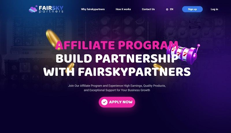 Fair Sky Partners website & screenshot with commission plans