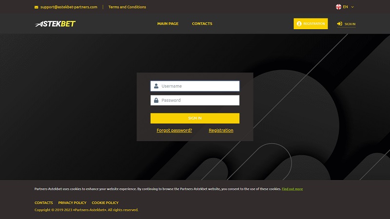 Astekbet Partners website & screenshot
