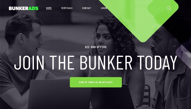 BunkerAds website & screenshot