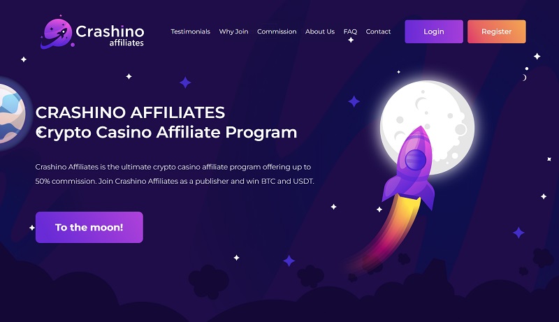 Crashino Affiliates website & screenshot