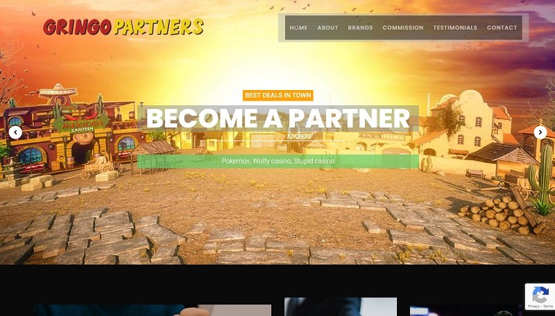 Gringo Partners website & screenshot with commission plans