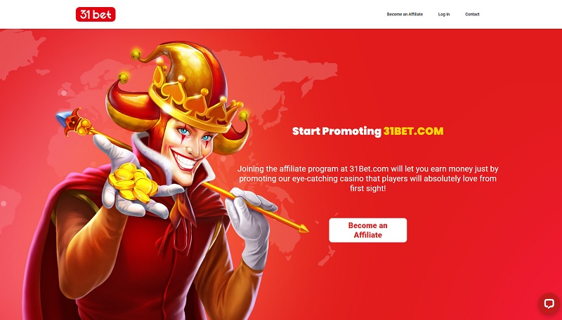 31Bet Affiliates website & screenshot with commission plans