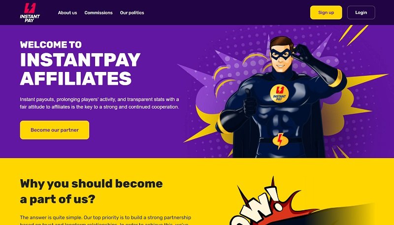 Instantpay Affiliates website & screenshot
