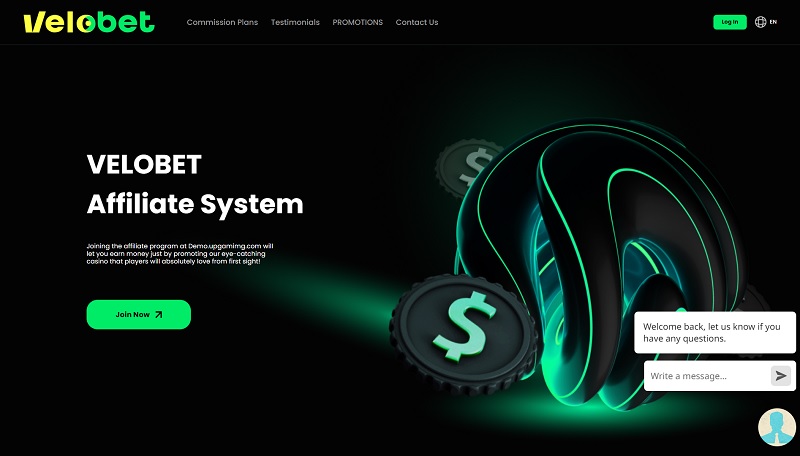 VeloBet Partners website & screenshot