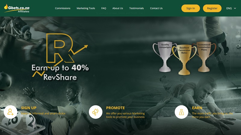 Goldrush Affiliates website & screenshot