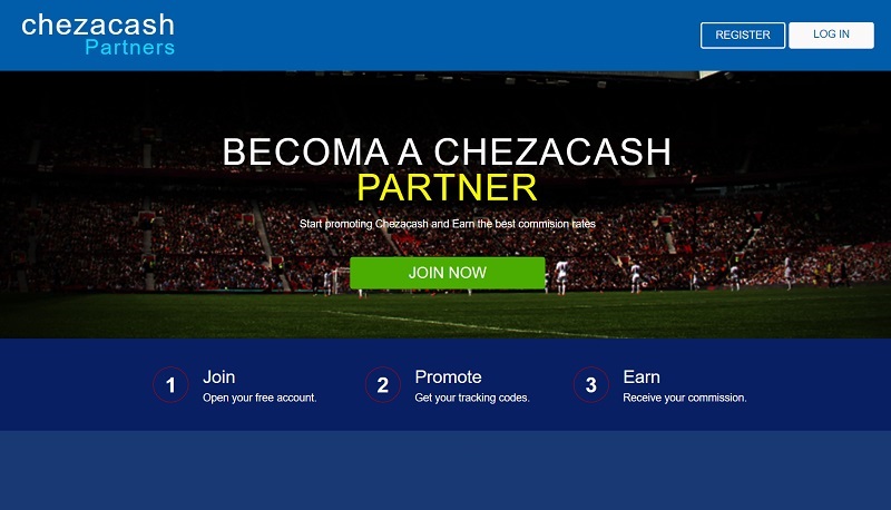 ChezaCash Partners website & screenshot with commission plans