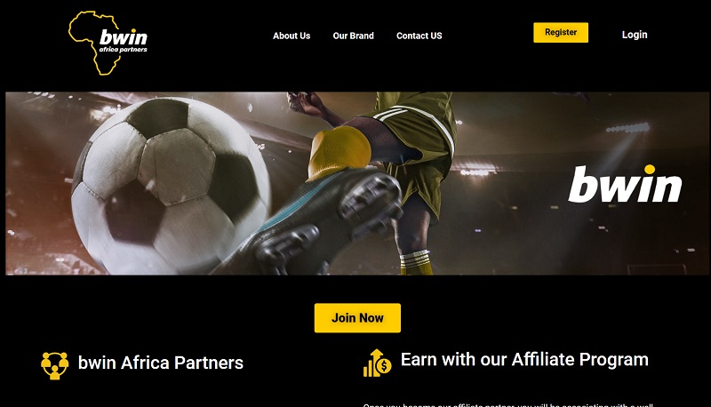 Bwin Africa Partners website & screenshot with commission plans