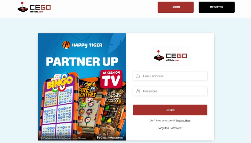 CEGO Affiliate website & screenshot