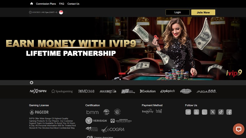 iVIP9 Affiliates Singapore website & screenshot