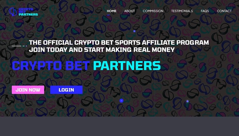 Crypto Bet Partners website & screenshot with commission plans