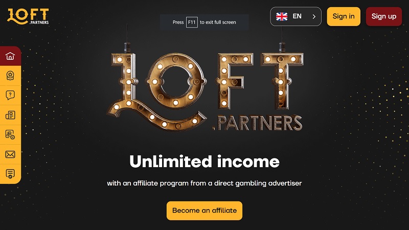 Loft Partners website & screenshot