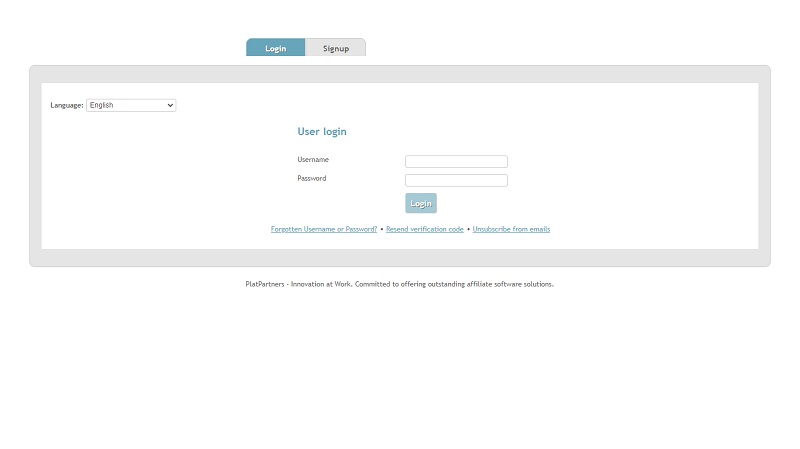 Platpartners website & screenshot with commission plans