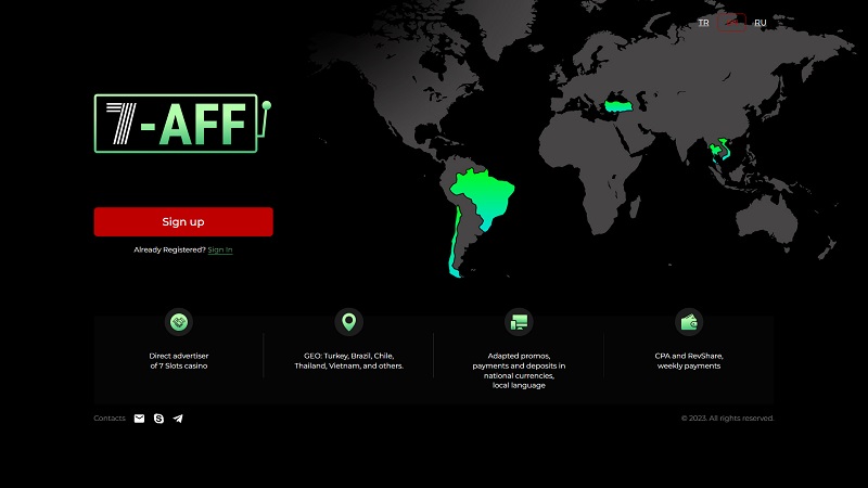 7AFF Affiliates website & screenshot