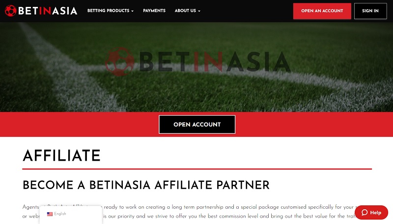 BetInAsia Affiliates website & screenshot