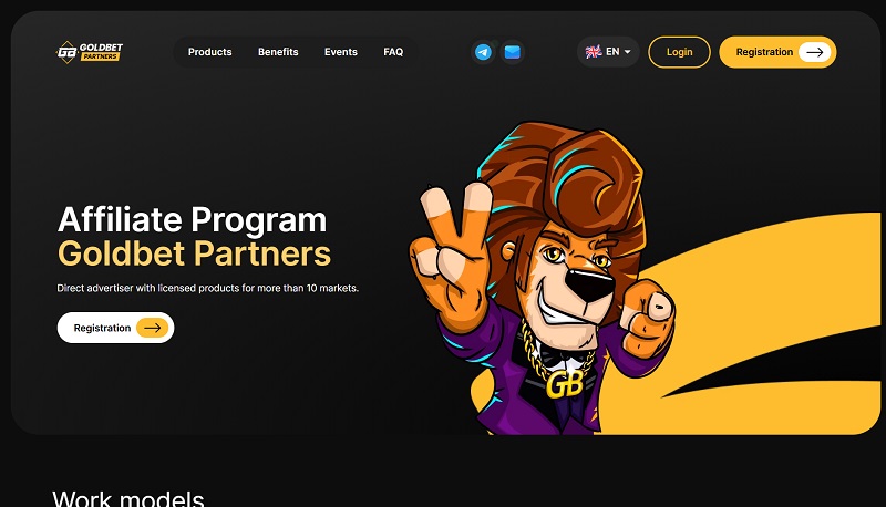 GoldBet Partners website & screenshot