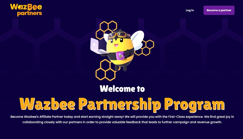 WazBee Partners website & screenshot with commission plans