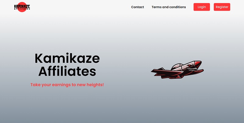 Kamikaze Affiliates website & screenshot with commission plans