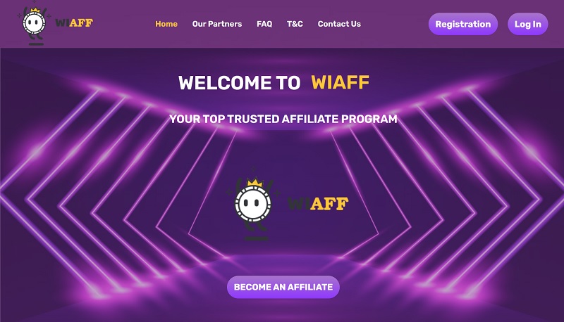 WiAff Partners website & screenshot with commission plans