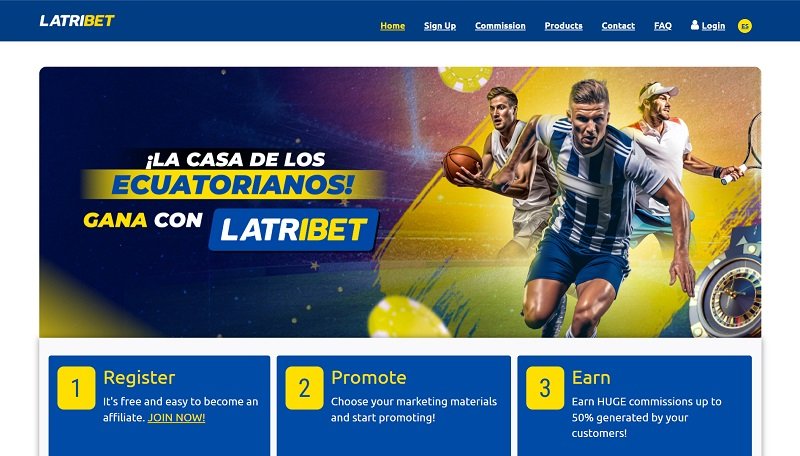 Latribet Affiliates website & screenshot