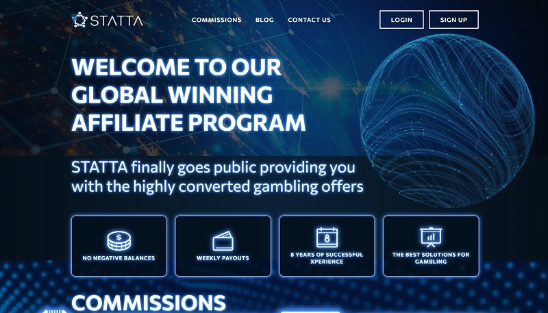 Statta website & screenshot with commission plans