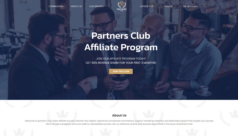 Partners Club Affiliates website & screenshot