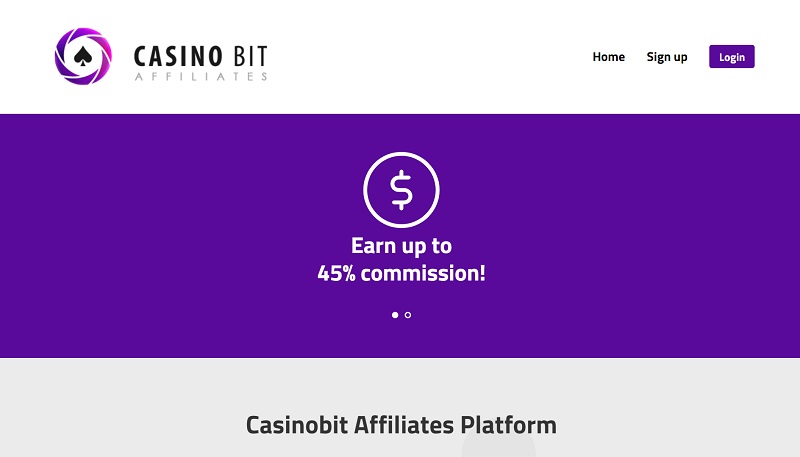 Casinobit Affiliates website & screenshot