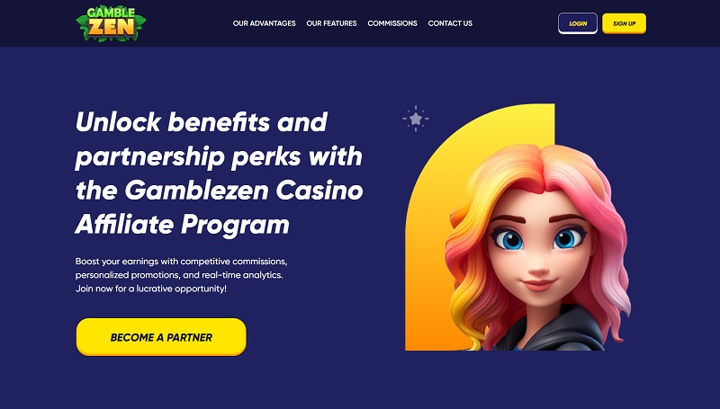 Gamblezen Affiliates website & screenshot
